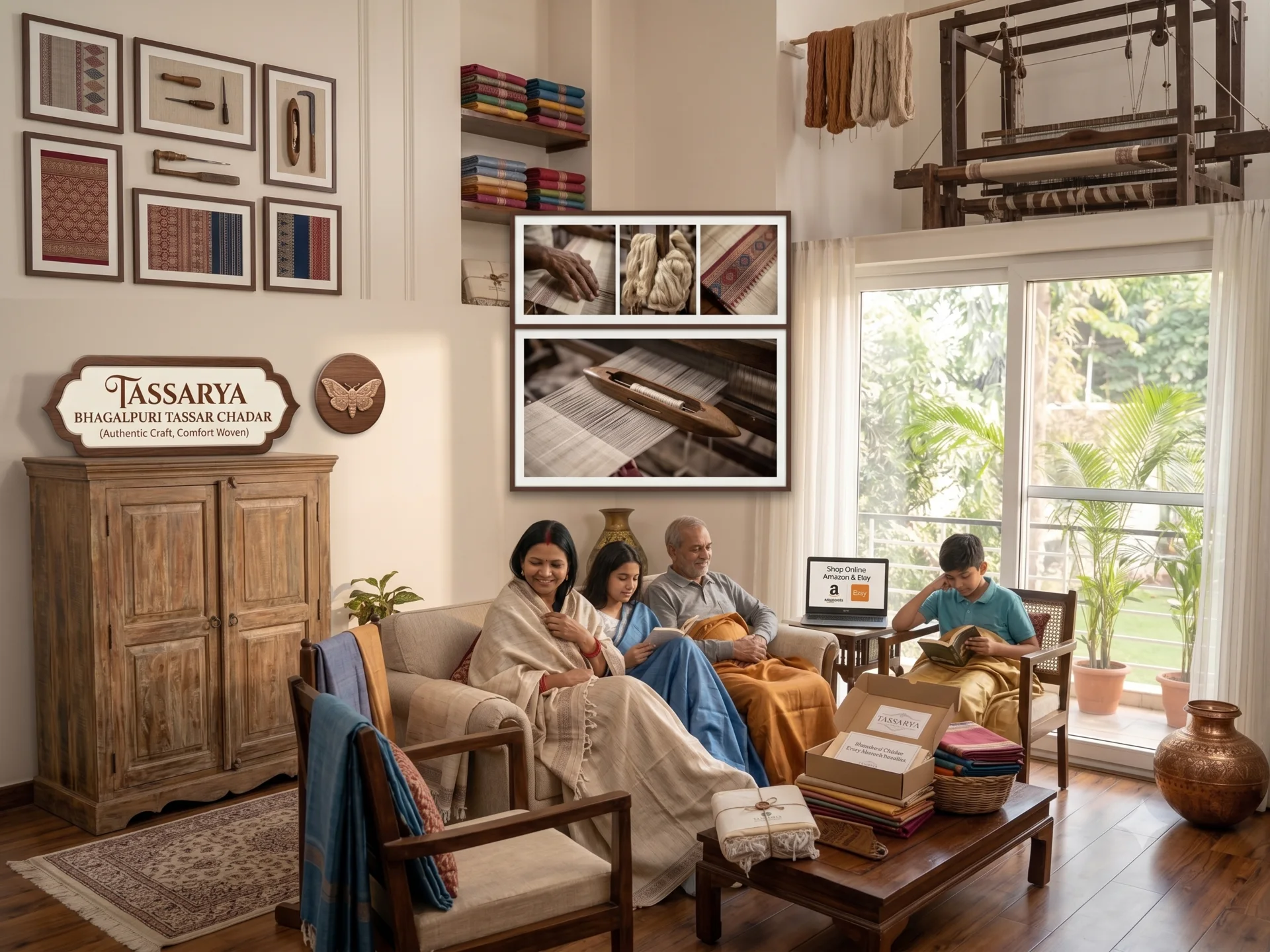 When to Use a Bhagalpuri Tassar Chaddar A calm home setting for everyday chaddar comfort
